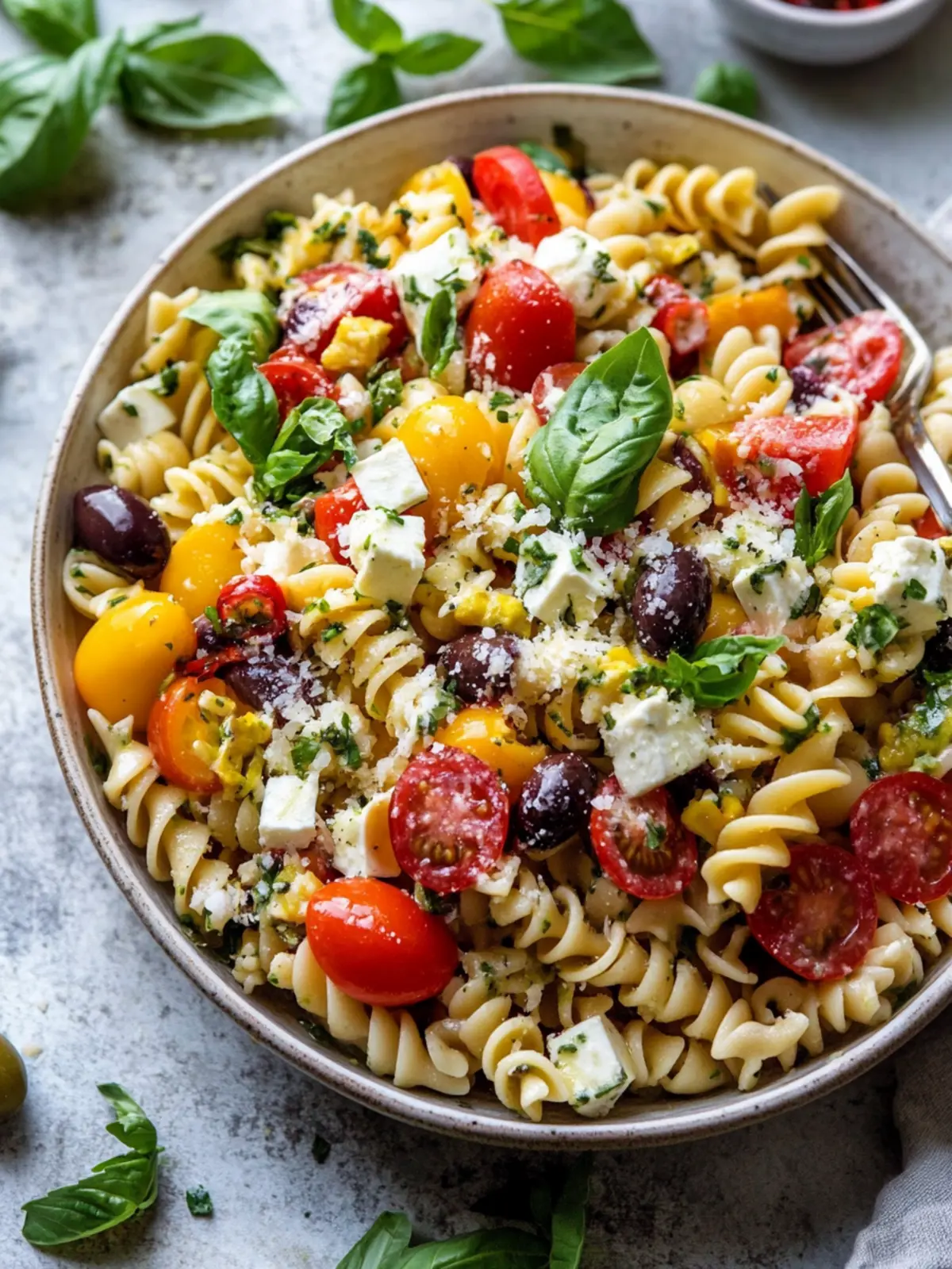 Greek Olive Pasta Salad.