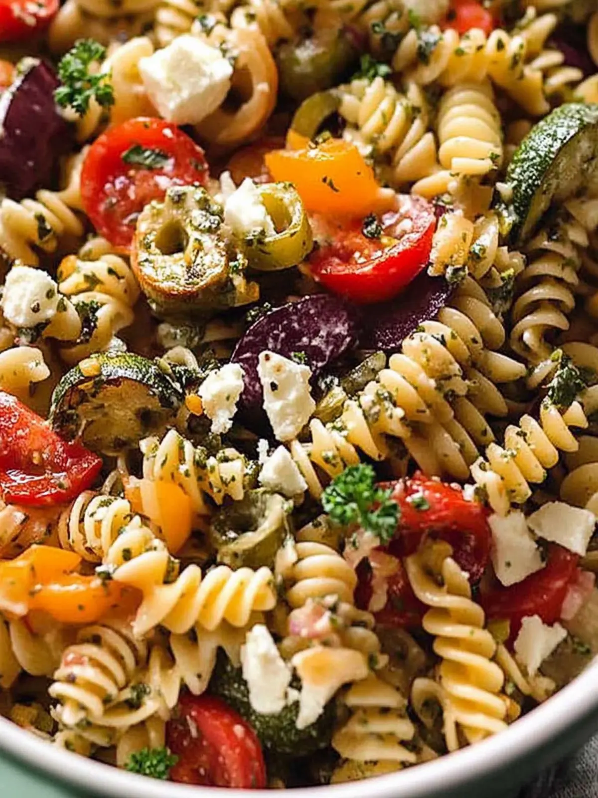 MARINATED Vegetarian Pasta Salad!