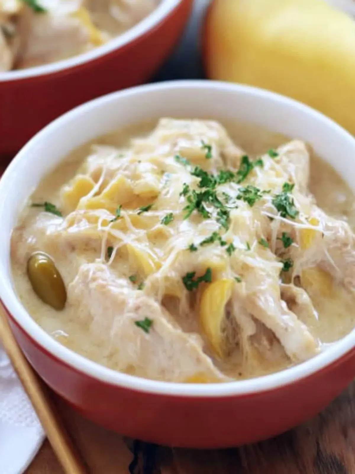 Creamy Slow Cooker Pepperoncini Chicken (Video)