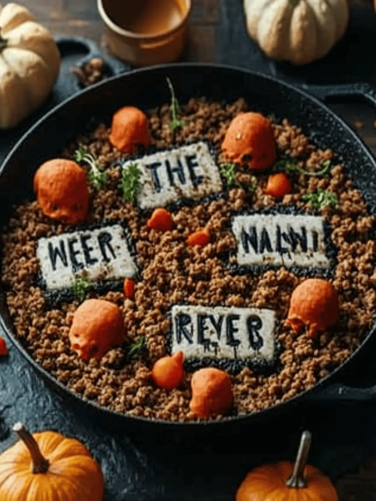Halloween Graveyard Ground Beef Skillet