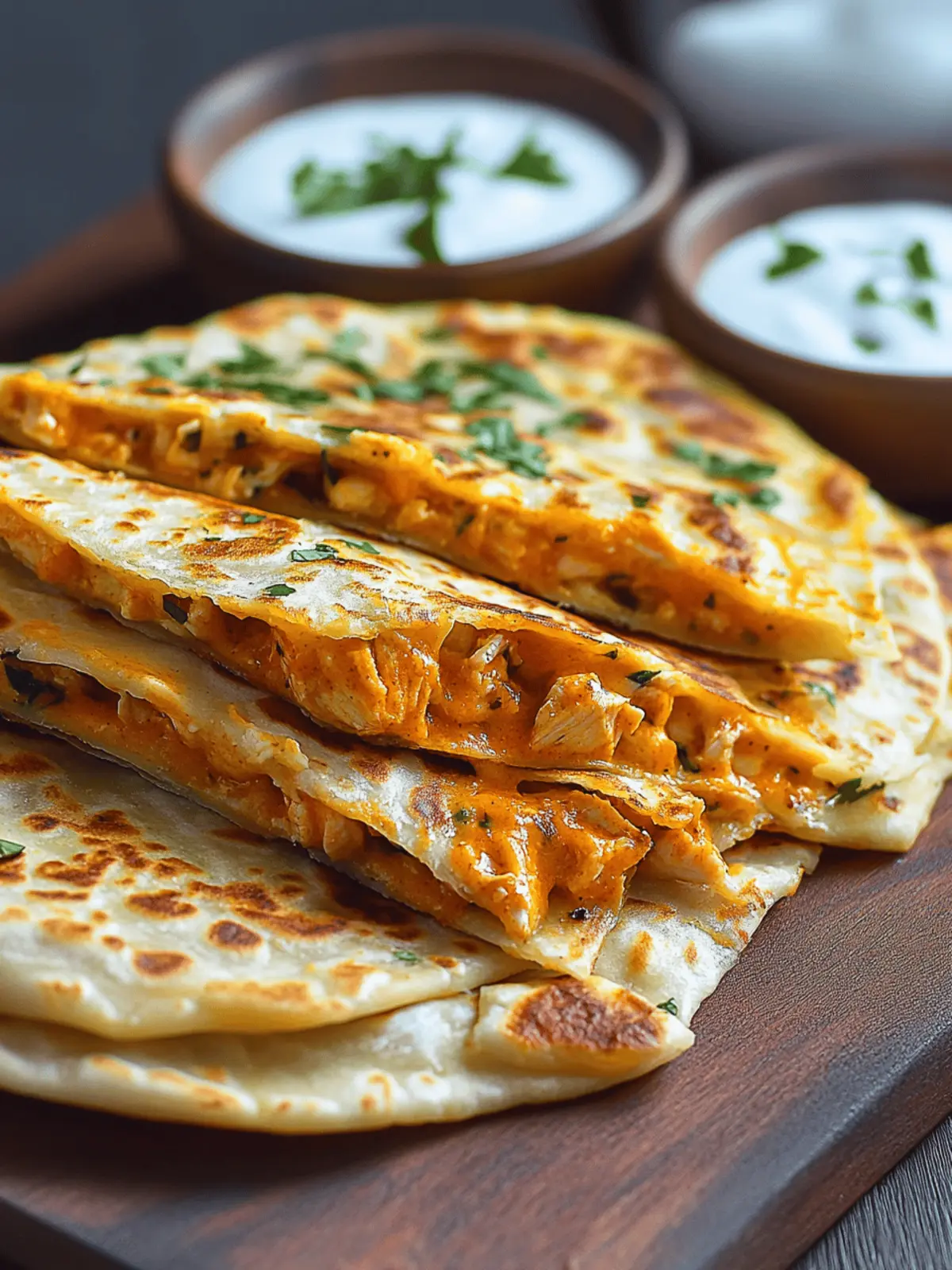 Buffalo Chicken and Cheese Paratha