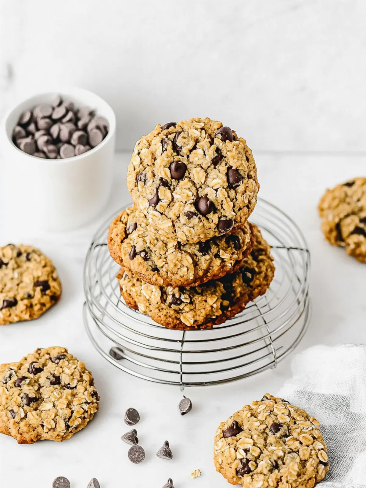 Eggless Oatmeal Chocolate Chip Cookies