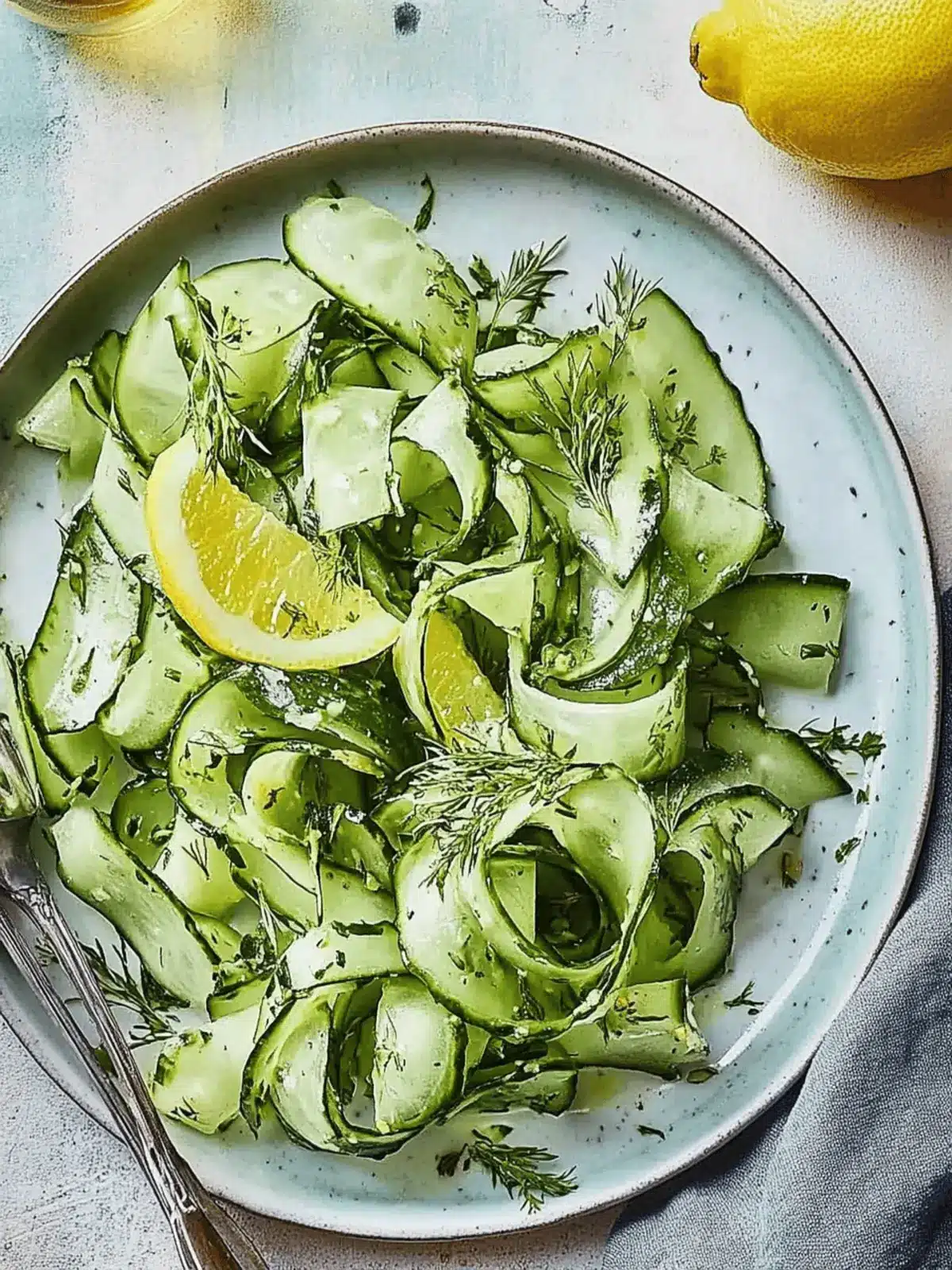 Herby warm cucumbers with lemon