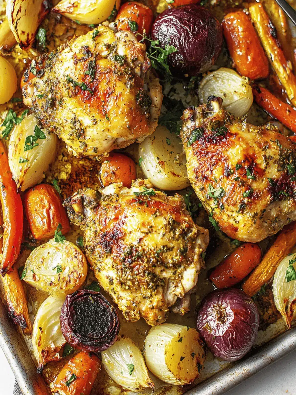 Spicy Harissa Chicken with Roasted Veggies: One-Pan Wonder 4 Spicy Harissa Chicken with Roasted Vegetables on a Sheet Pan