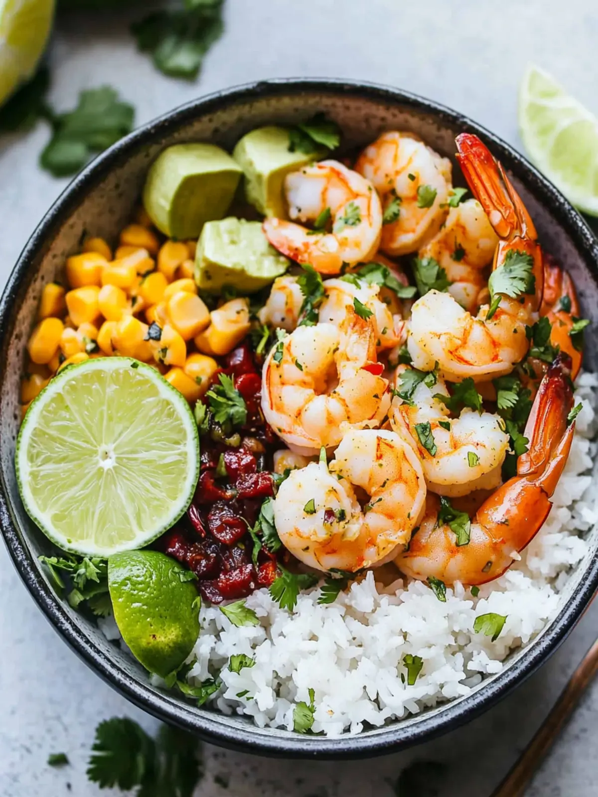 Shrimp Bowl with Cilantro Lime Rice