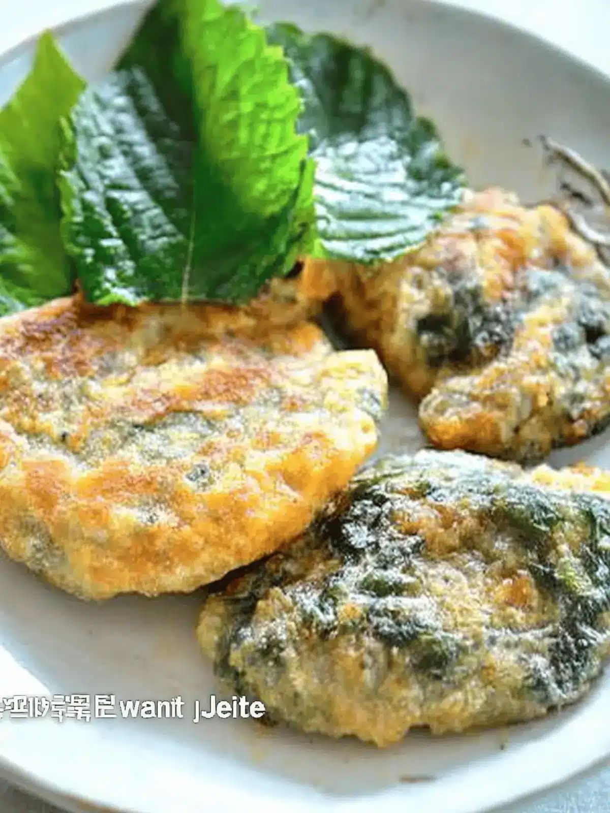 Pan-Fried Beef Patties (Wanja Jeon) and Stuffed Perilla Leaves (Kkaennip Jeon)