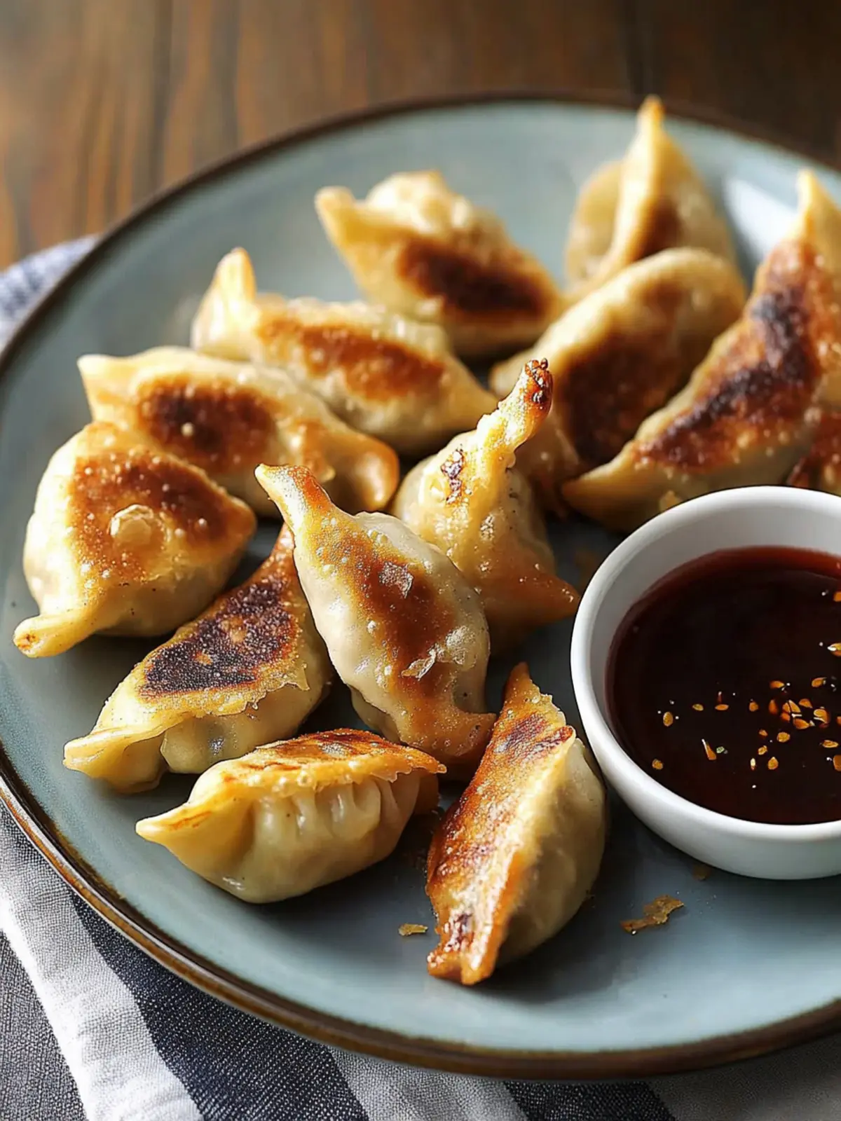Baked Pot Stickers with Dipping Sauce