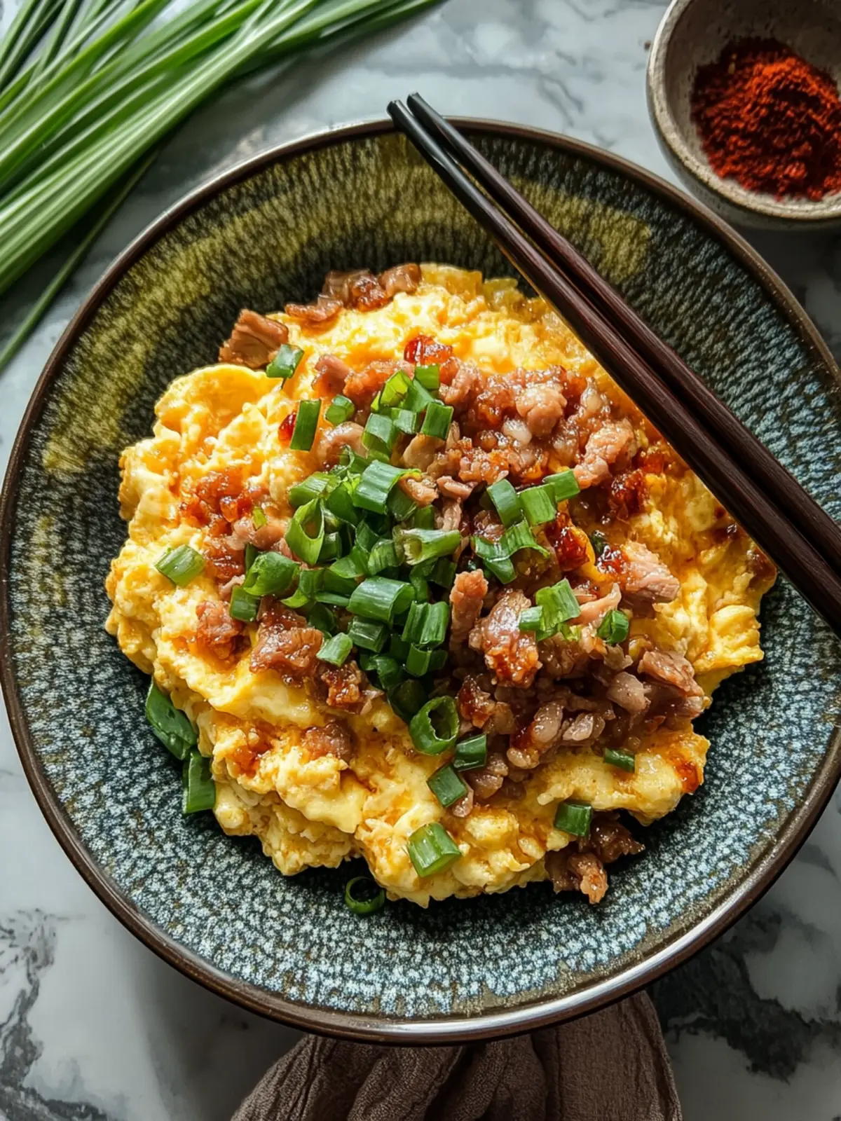 Savory Chinese Scrambled Eggs with BBQ Pork Delight Made Easy 2 Savory Chinese Scrambled Eggs with BBQ Pork Delight