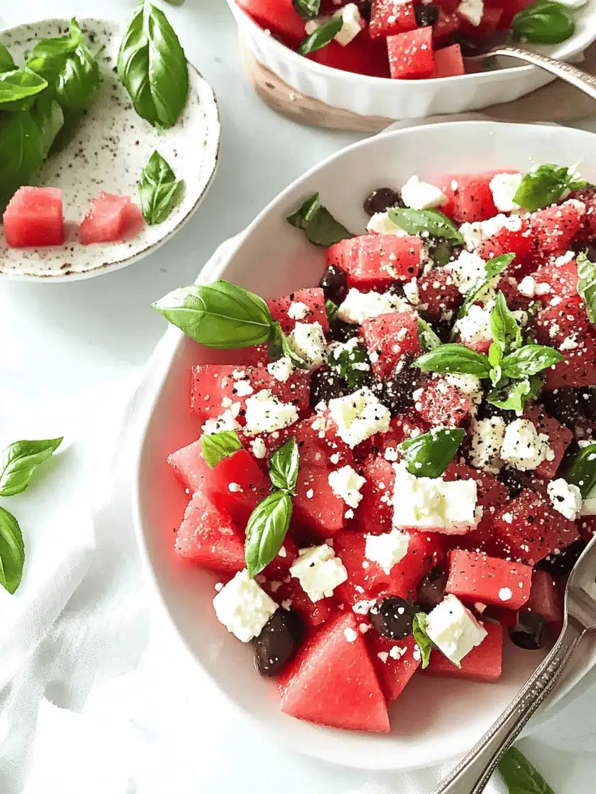 Watermelon Basil Feta Salad