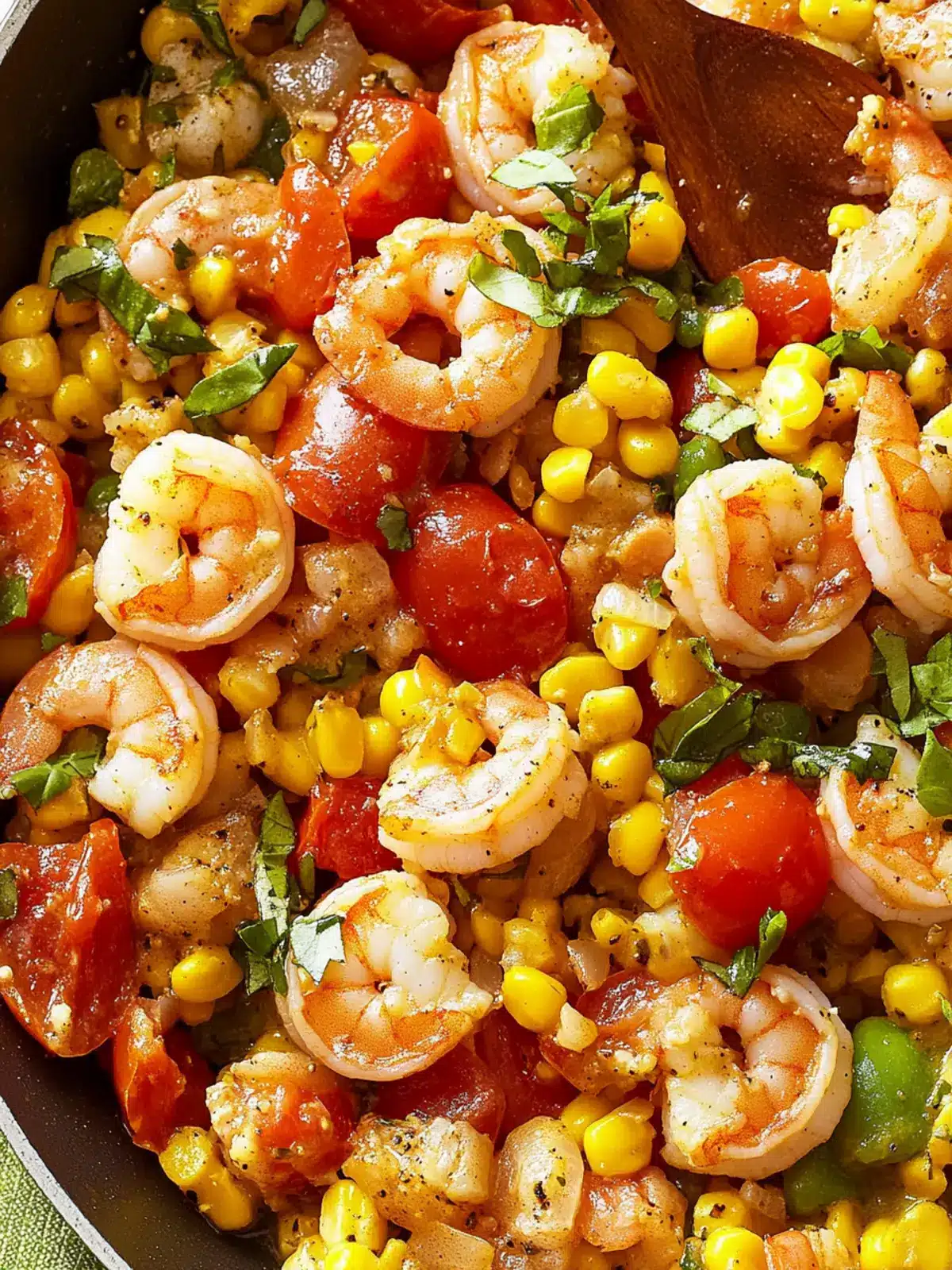 Shrimp & Tomato Succotash Skillet