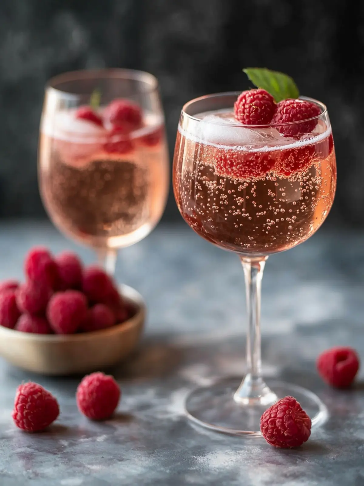 Delightful Rosé Cocktail with Fresh Raspberries for Brunch 2 Rosé Cocktail w. Fresh Raspberries