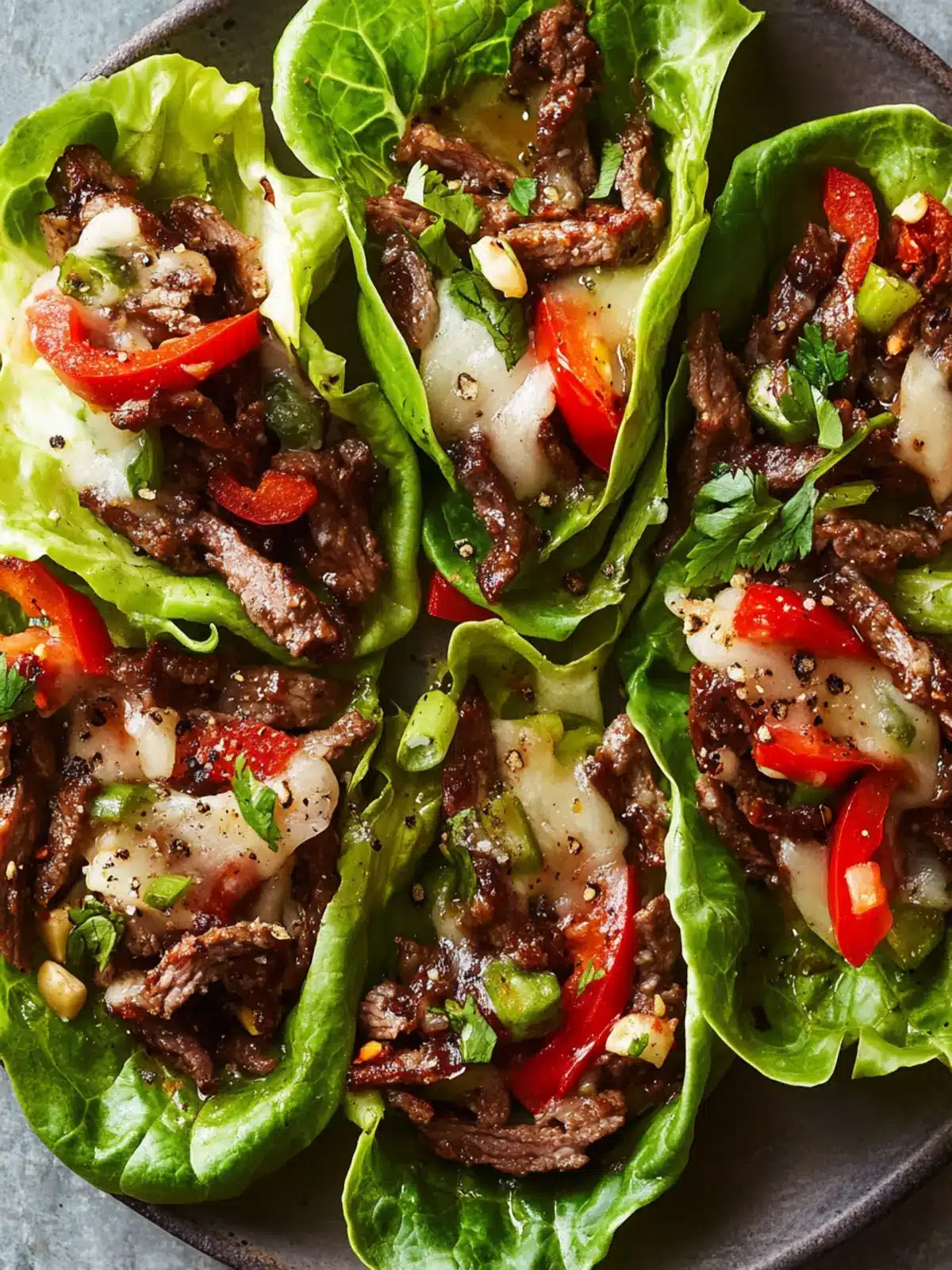 Philly Cheesesteak Lettuce Wraps