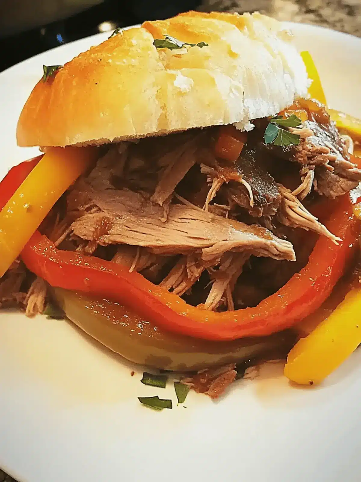 Mouthwatering Slow Cooker Italian Chuck Roast with Peppers 2 Slow Cooker Italian Chuck Roast with Peppers and Onions