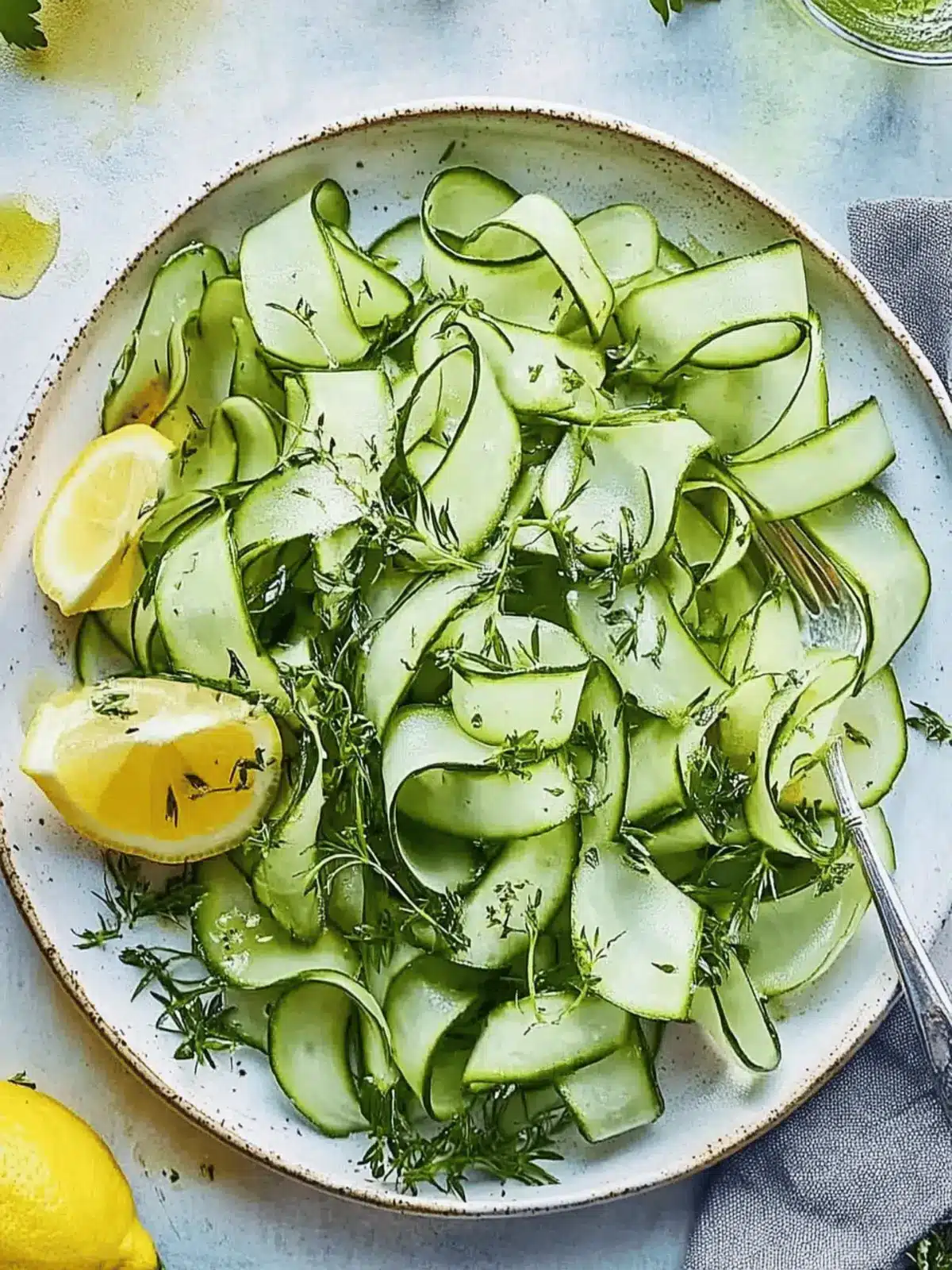 Herby warm cucumbers with lemon