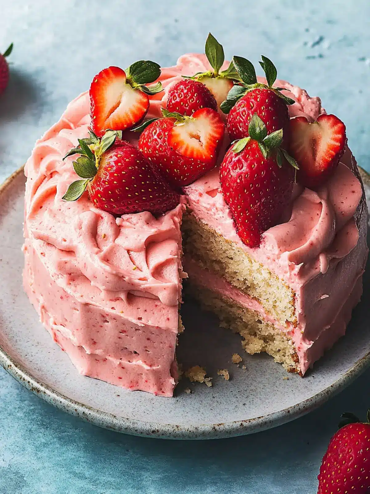 Delicious Strawberry Cake with Cream Cheese Frosting Recipe 2 Strawberry Cake