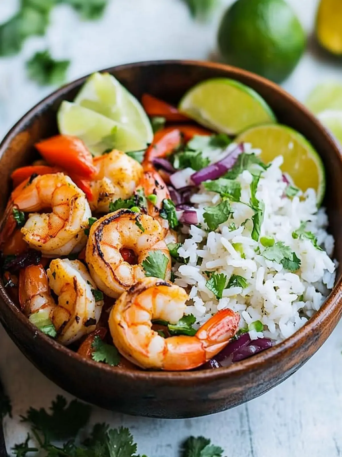 Shrimp Bowl with Cilantro Lime Rice