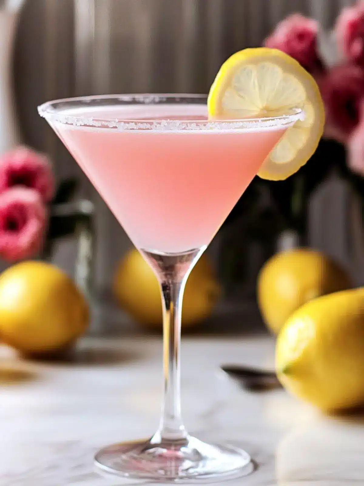 Pink Lemon Drop Martini With Pink Whitney Vodka