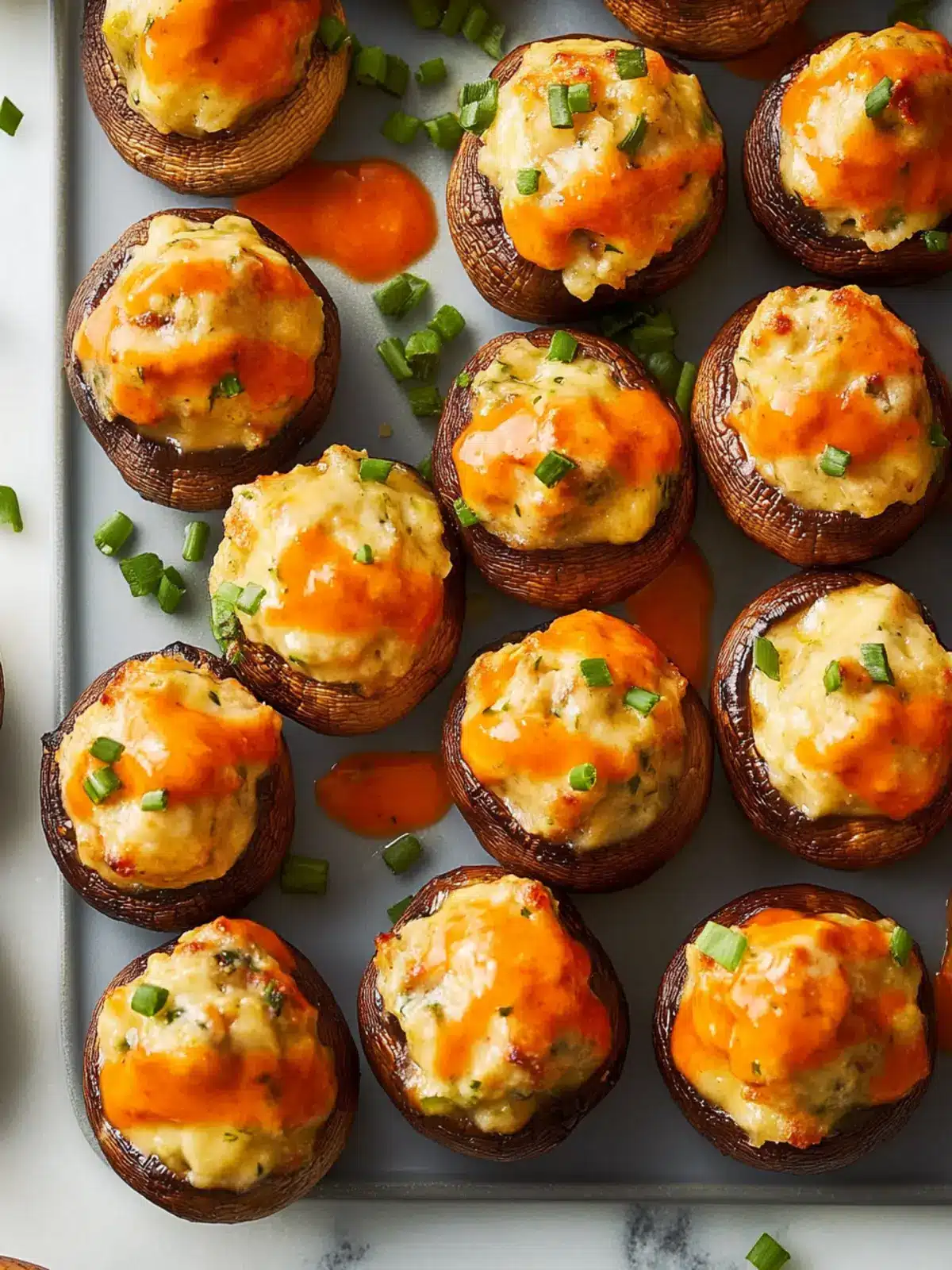 Buffalo-Stuffed Mushrooms