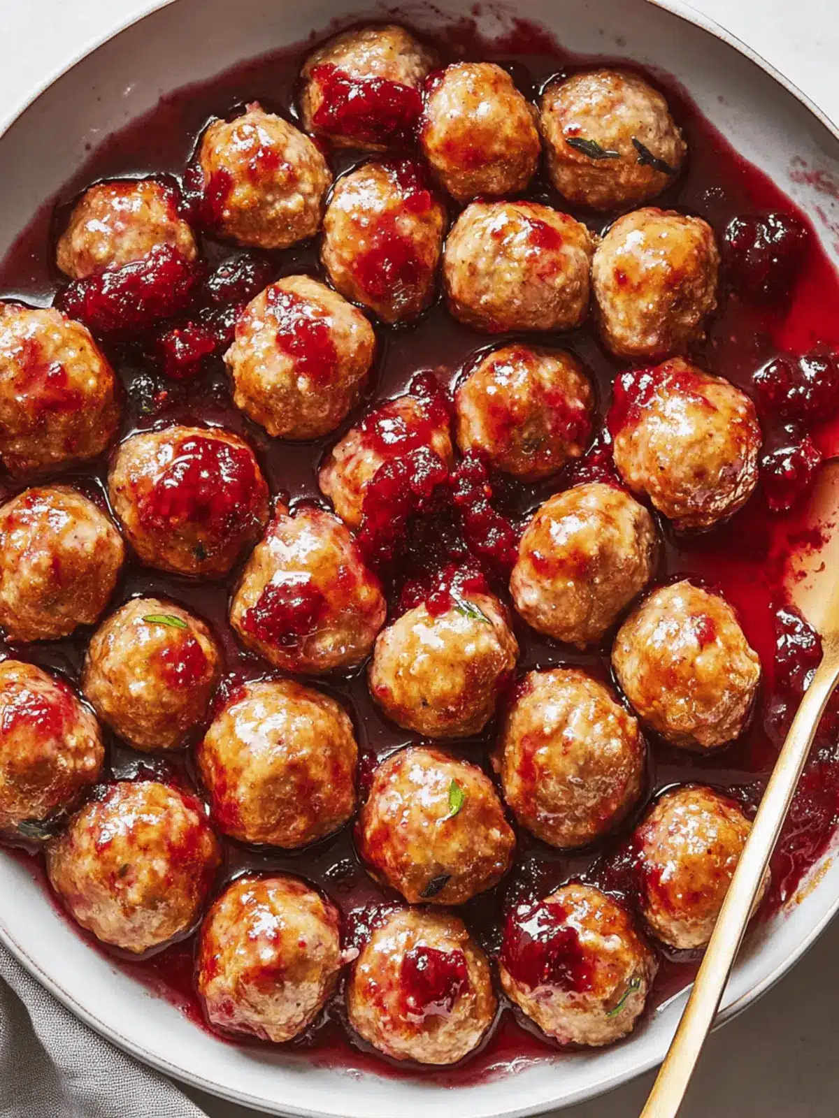 Cranberry-Glazed Turkey Meatballs