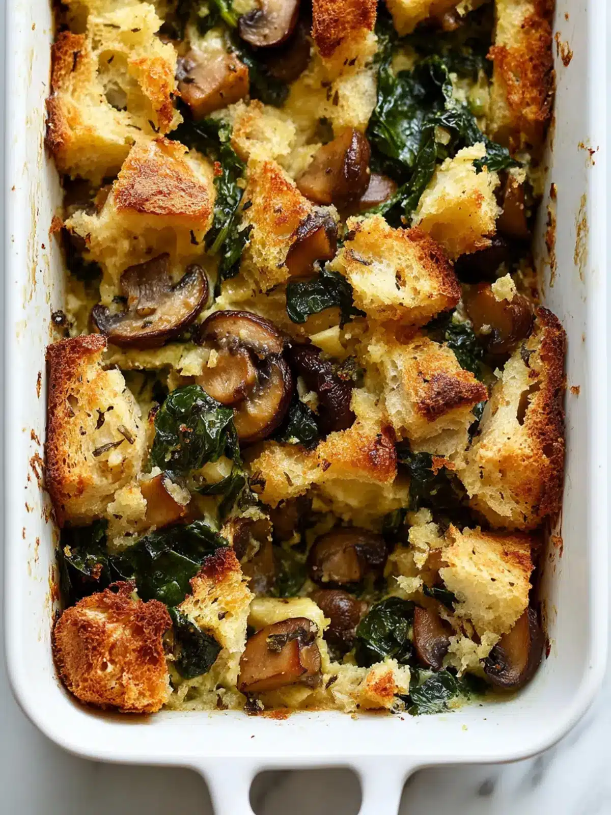 Cheesy Spinach and Mushroom Breakfast Stuffing