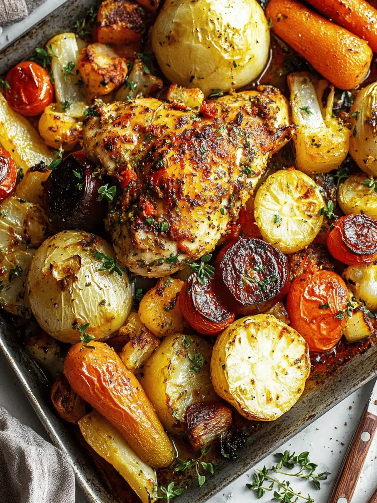 Spicy Harissa Chicken with Roasted Veggies: One-Pan Wonder 3 Spicy Harissa Chicken with Roasted Vegetables on a Sheet Pan