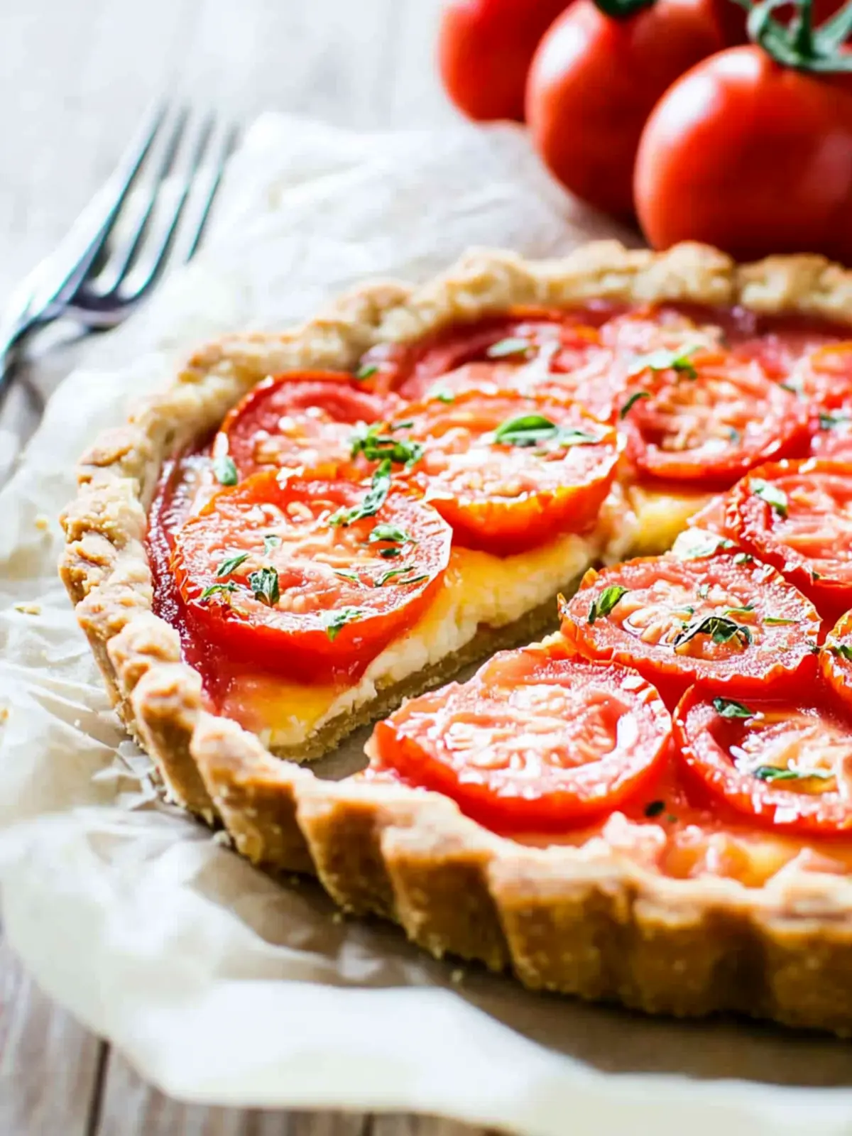 Simple Tomato Tart with a Press-In Crust!
