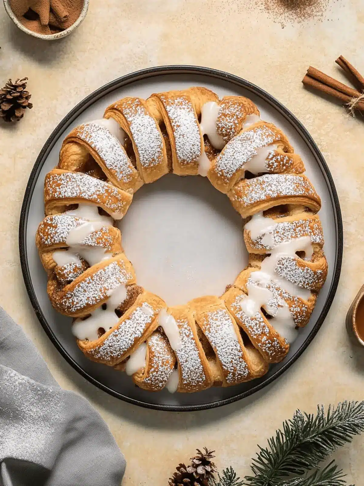 Cinnamon Crescent Roll Wreath