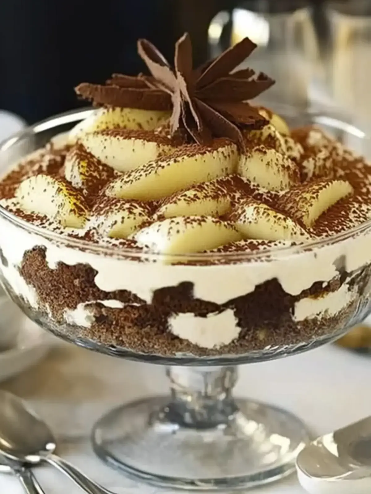 Christmas pear & chocolate tiramisu trifle