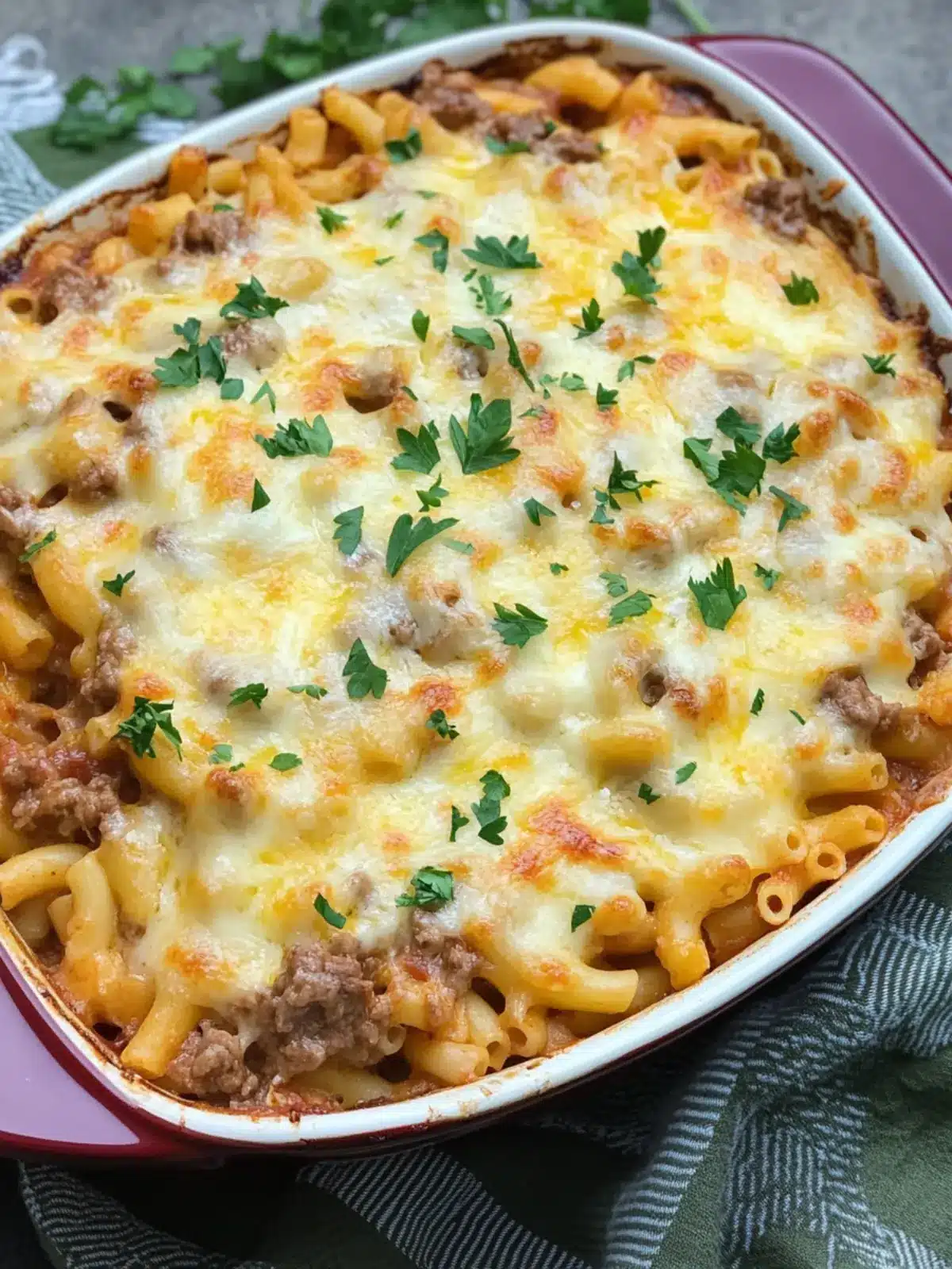 Homemade Beefaroni Casserole With Cheese