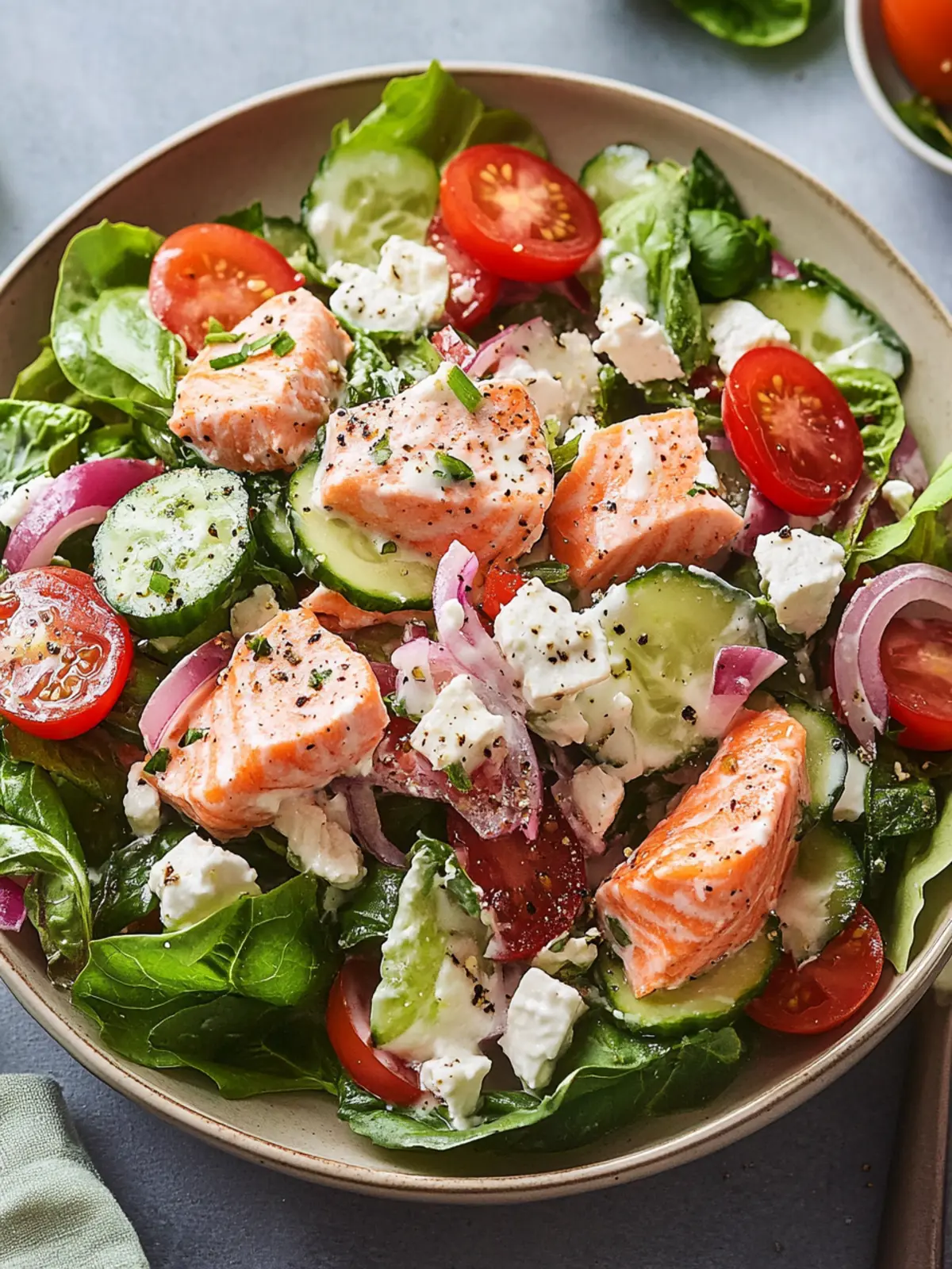 Creamy Greek Salmon Salad