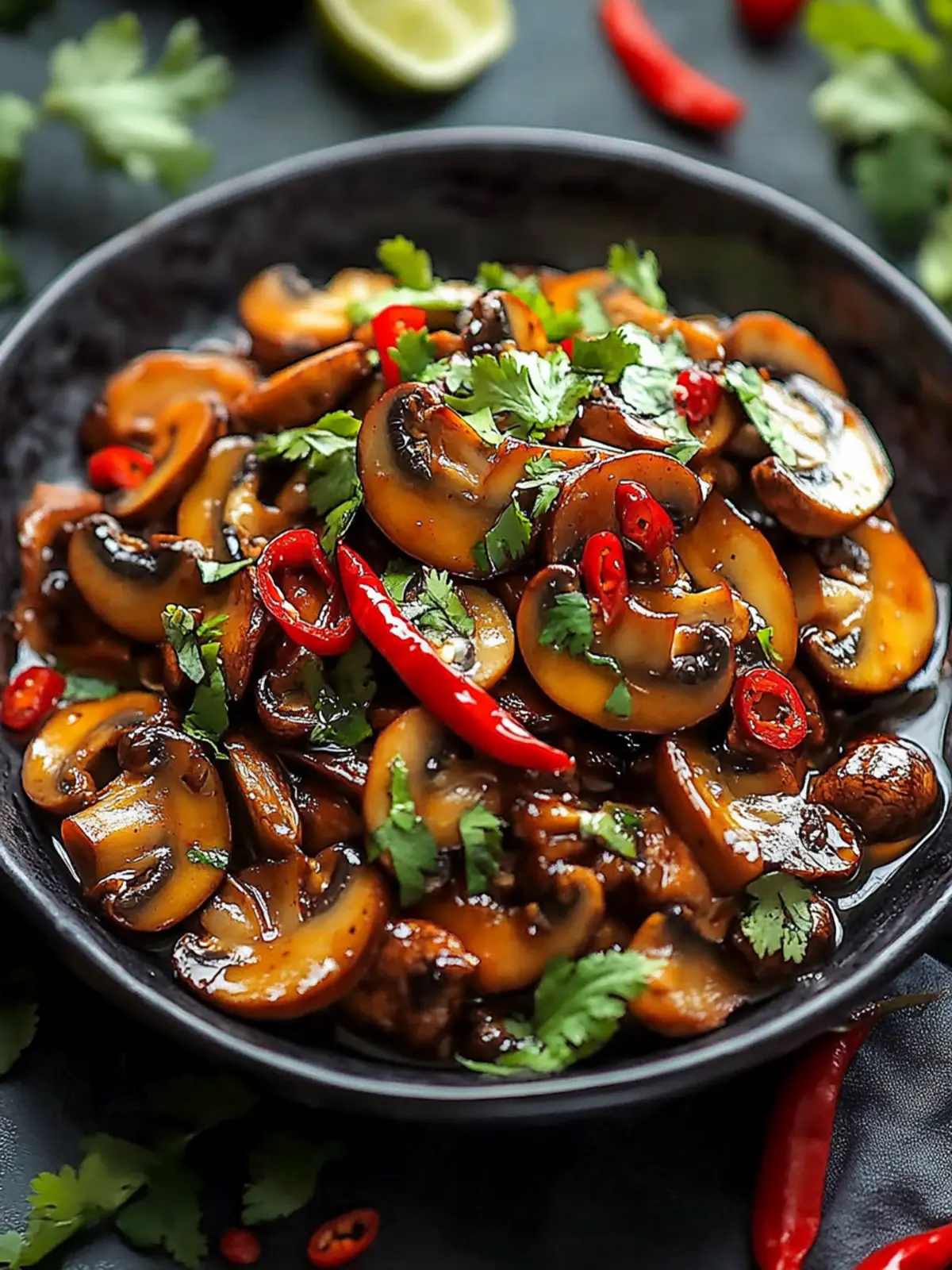 Spicy Indo-Chinese Chilli Mushroom Delight