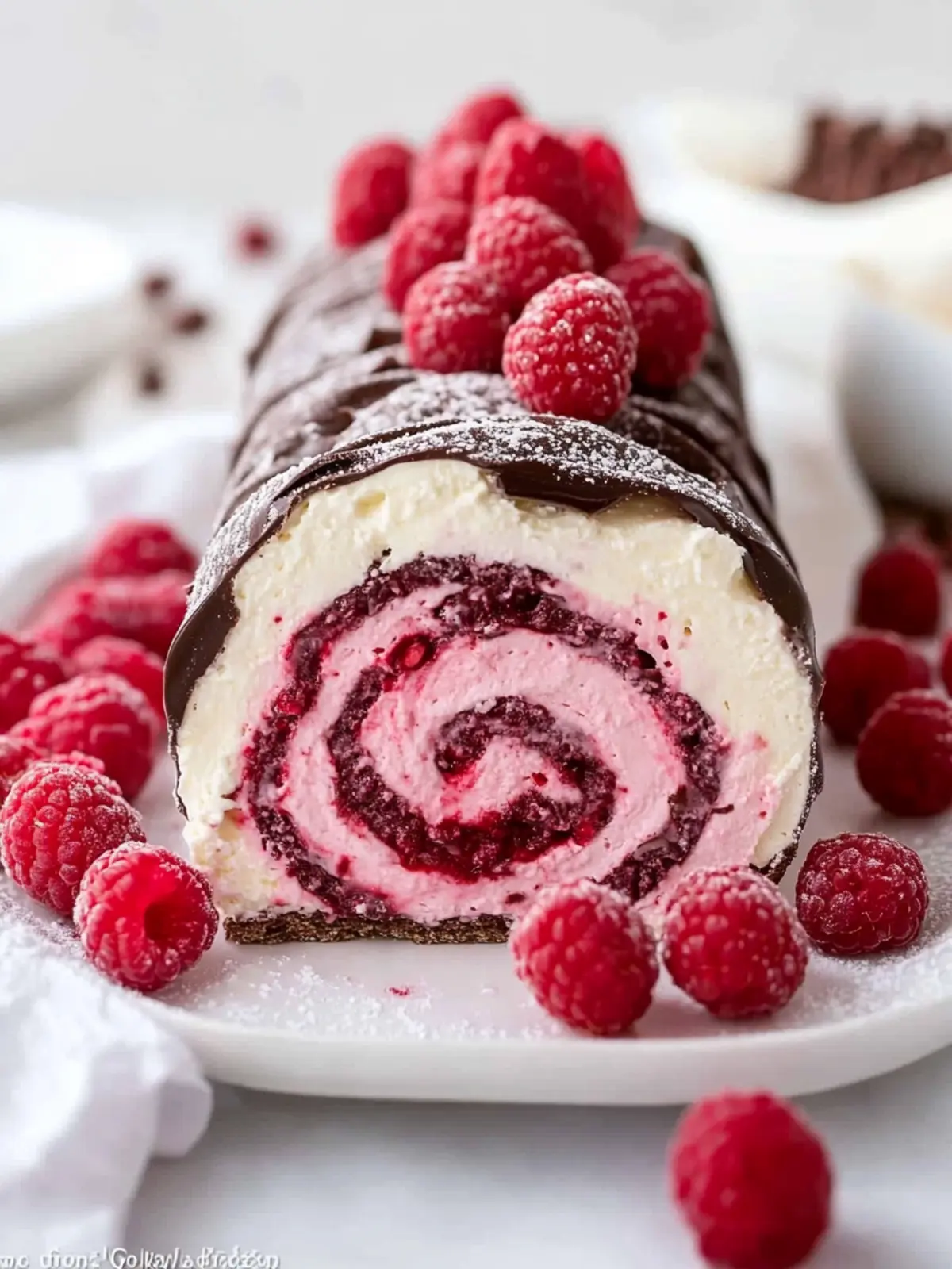 Raspberry Chocolate Swiss Rol