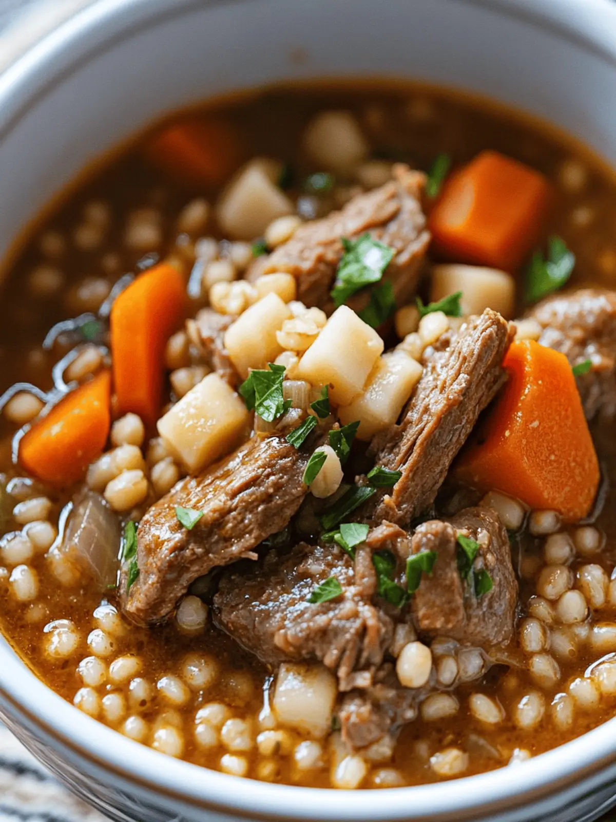 Hearty Slow Cooker Beef & Barley Comfort Bowl