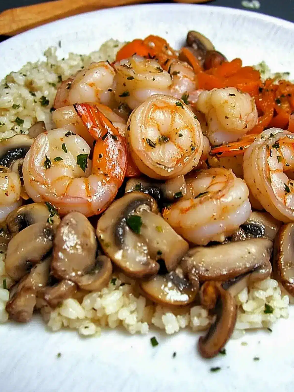 Stir Fried Shrimp and Mushrooms