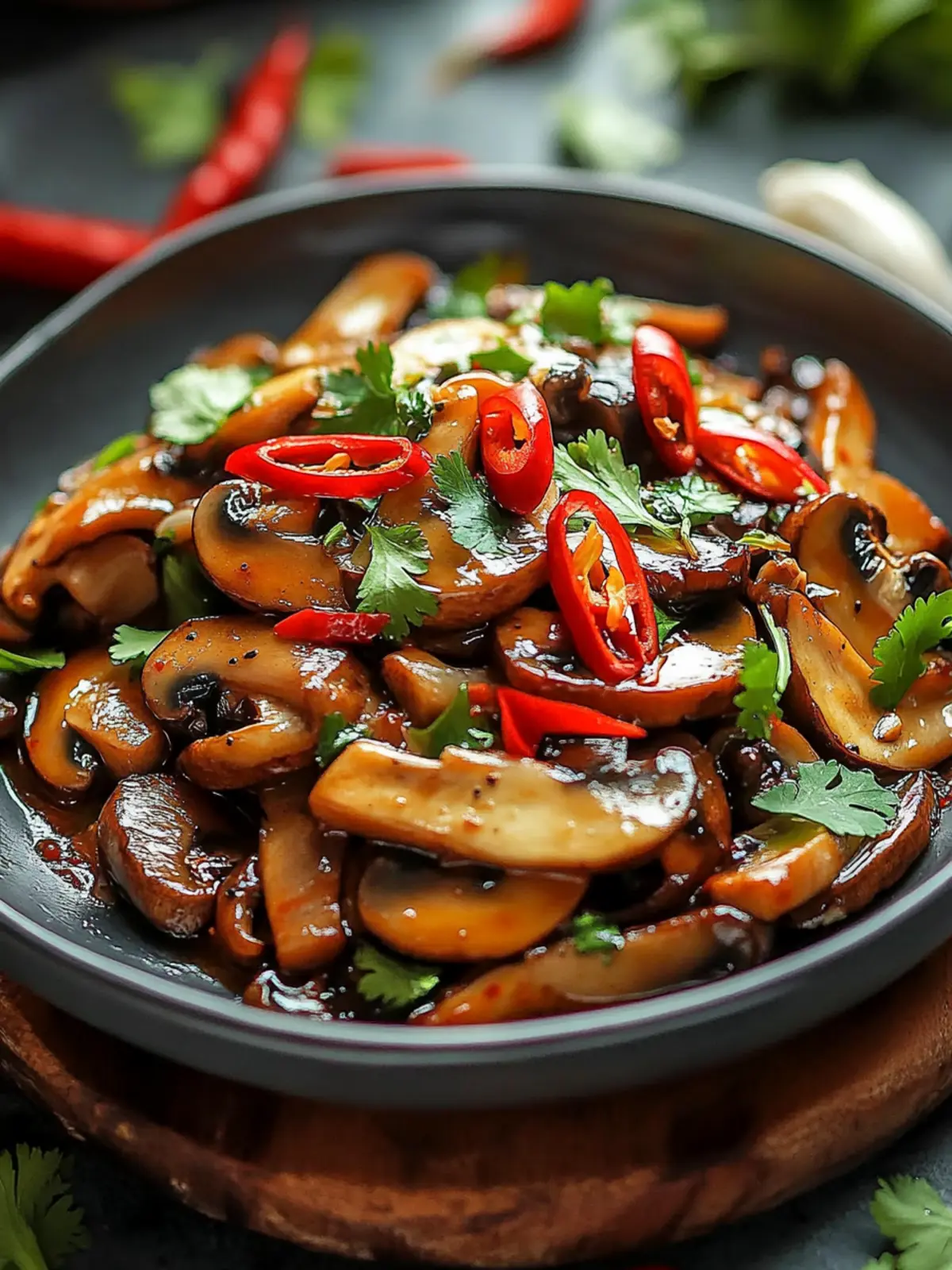 Spicy Indo-Chinese Chilli Mushroom Delight