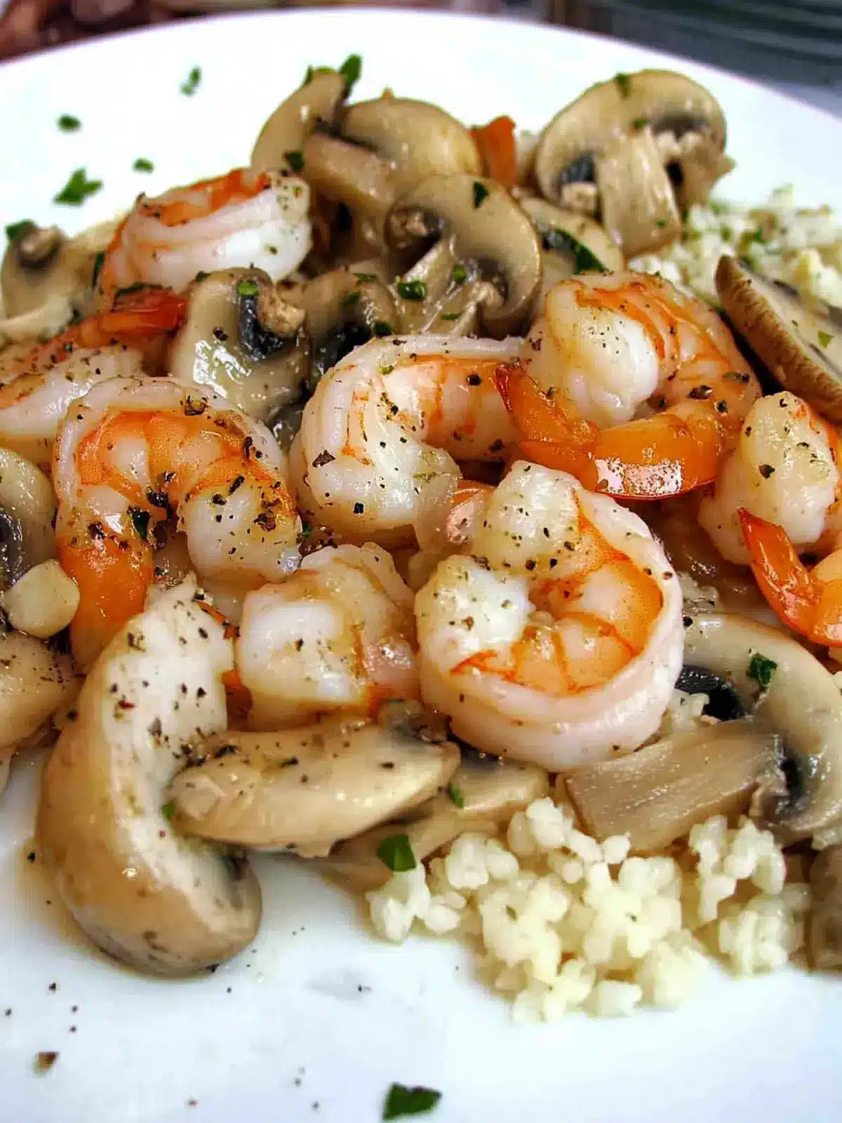 Stir Fried Shrimp and Mushrooms