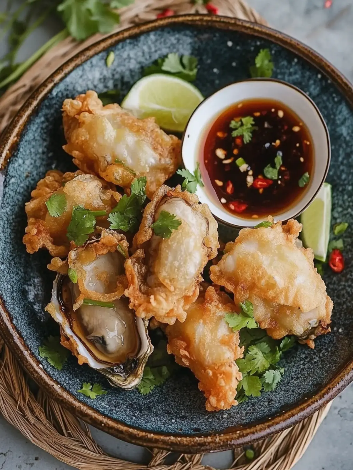 Chinese Deep Fried Oysters with Dipping Sauce