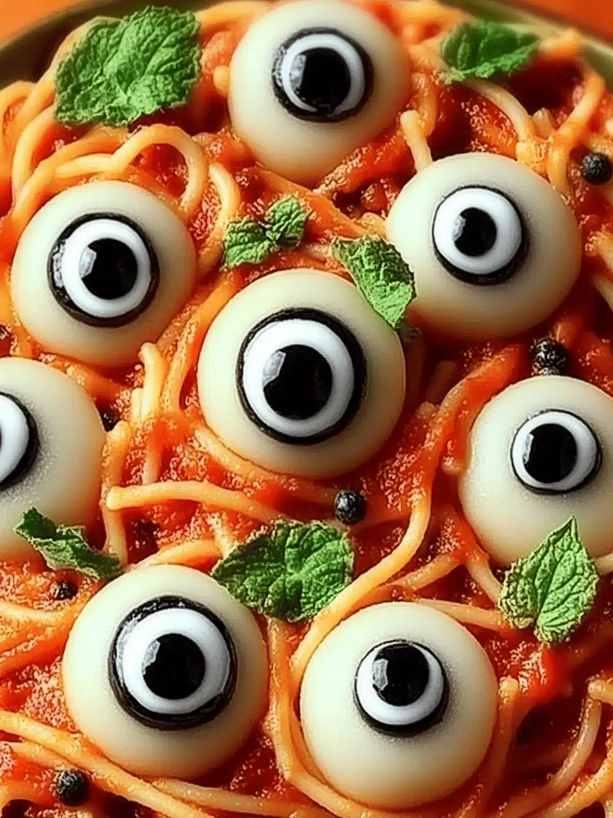 Spooky Eyeball Pasta
