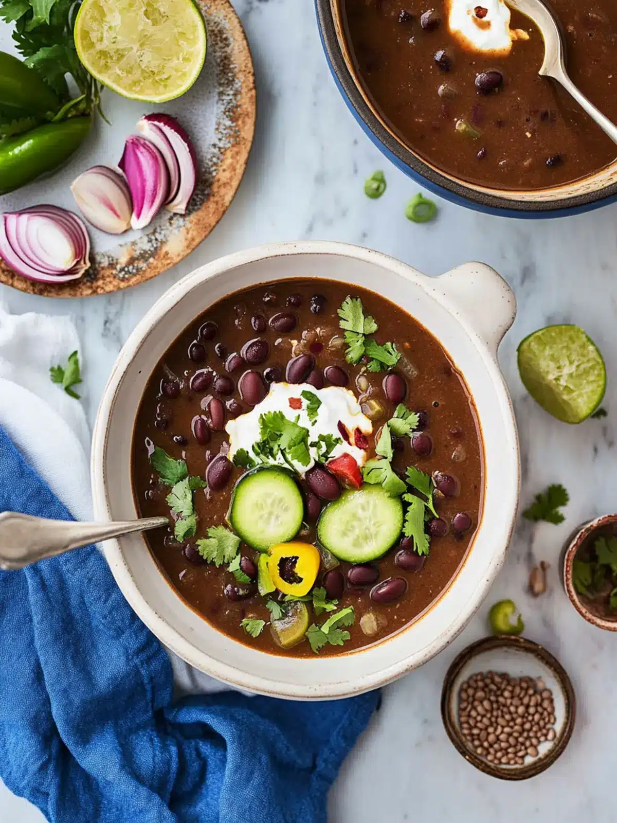 Creamy Black Bean Soup with Smoky Chipotle Twist 4 Black Bean Soup