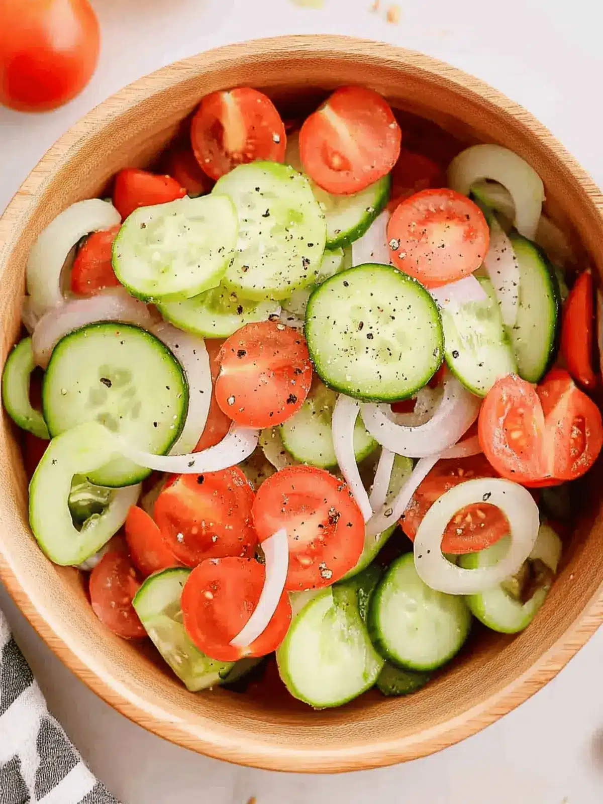 Cucumber, Tomato and Onion Salad (5 Minutes To Assemble)