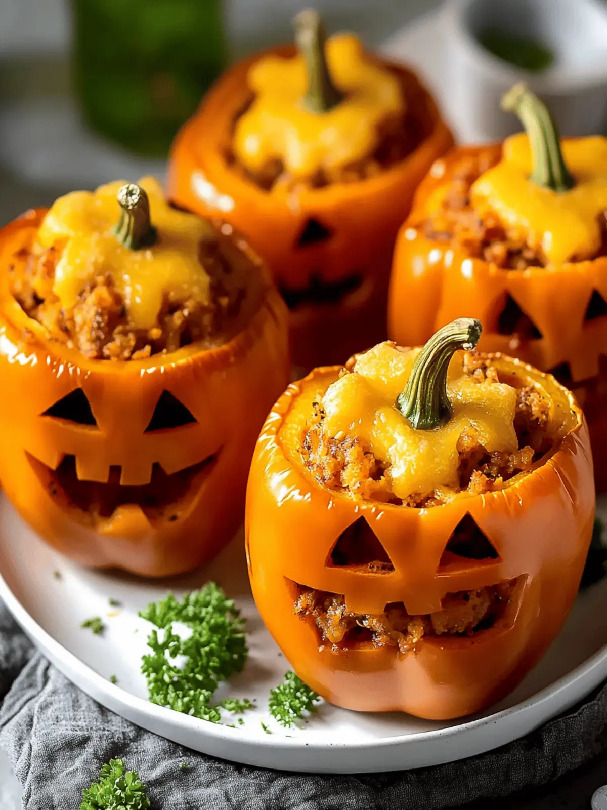 Easy Jack O'Lantern Stuffed Peppers for a Fun Halloween Feast 2 Jack O Lantern Stuffed Peppers