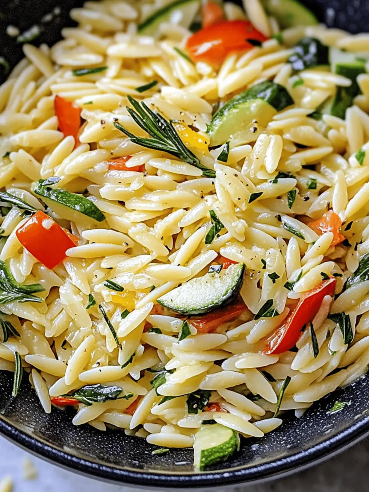 Lemon Garlic Orzo with Veggies
