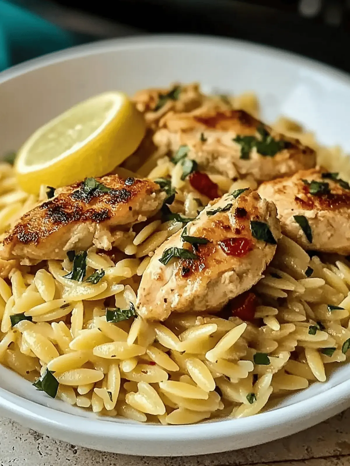 Lemon Chicken Orzo Pasta recipe