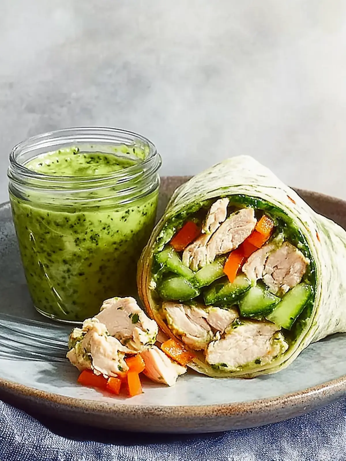 Cucumber-Chicken Green Goddess Wrap