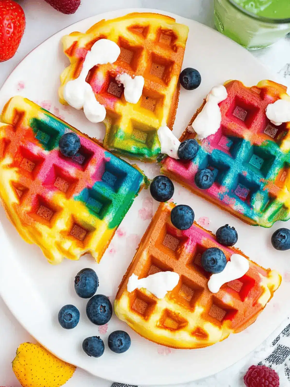 Breakfast Just Got More Magical with Colorful Rainbow Waffles 4 Breakfast Just Got More Magical With Rainbow Waffles!