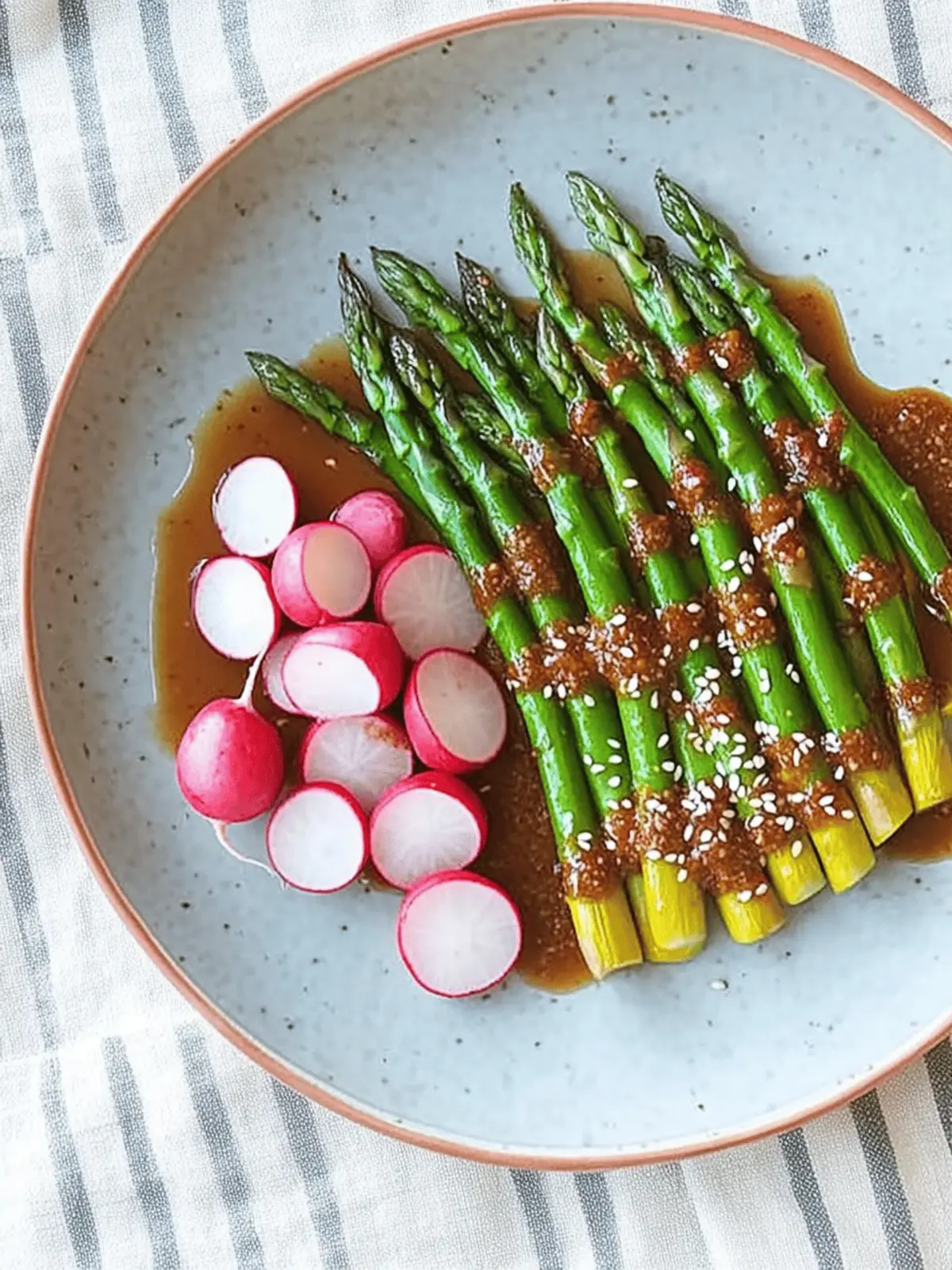 Asparagus and Radishes with Sesame-Miso Dressing