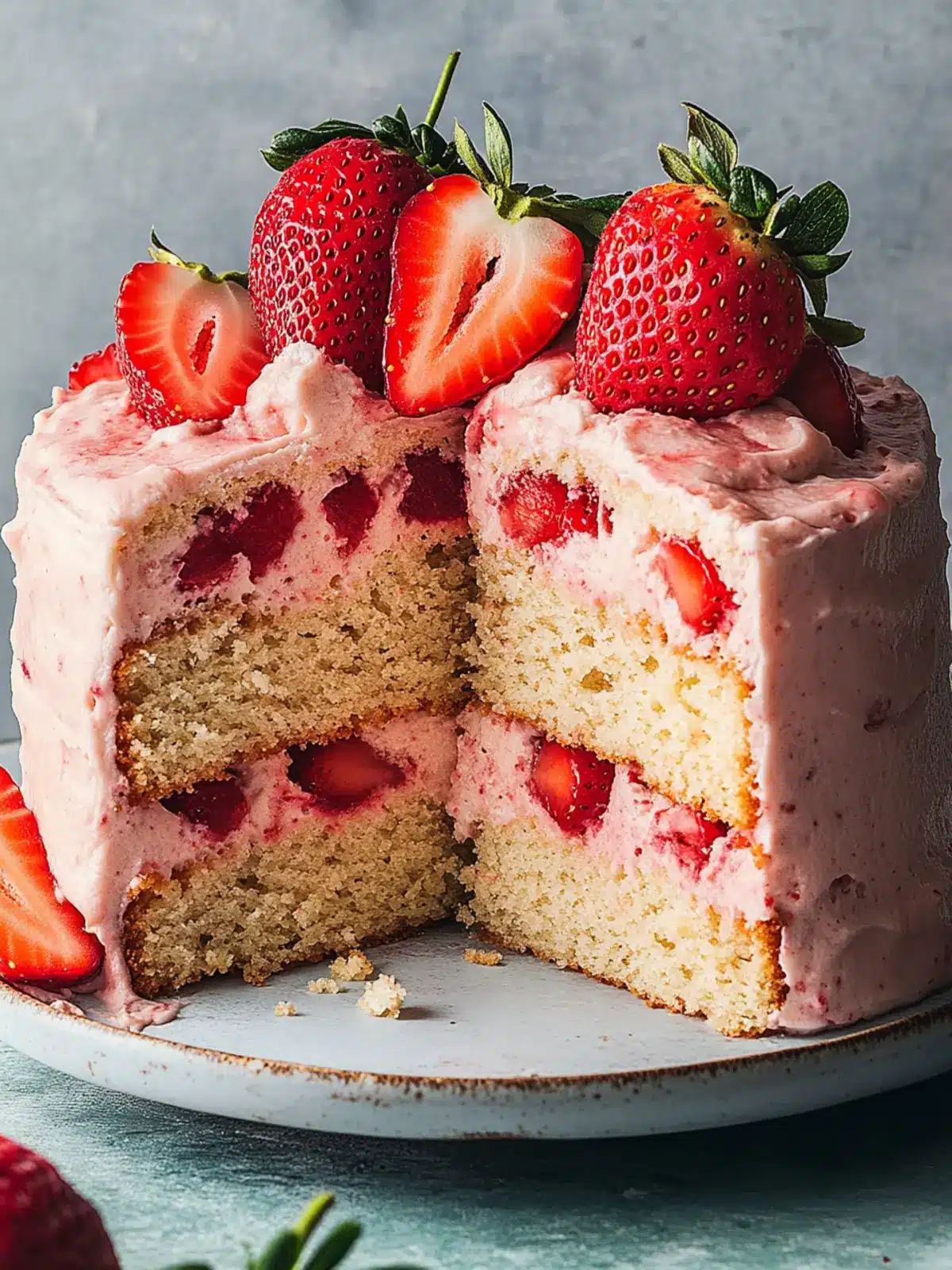 Delicious Strawberry Cake with Cream Cheese Frosting Recipe 4 Strawberry Cake