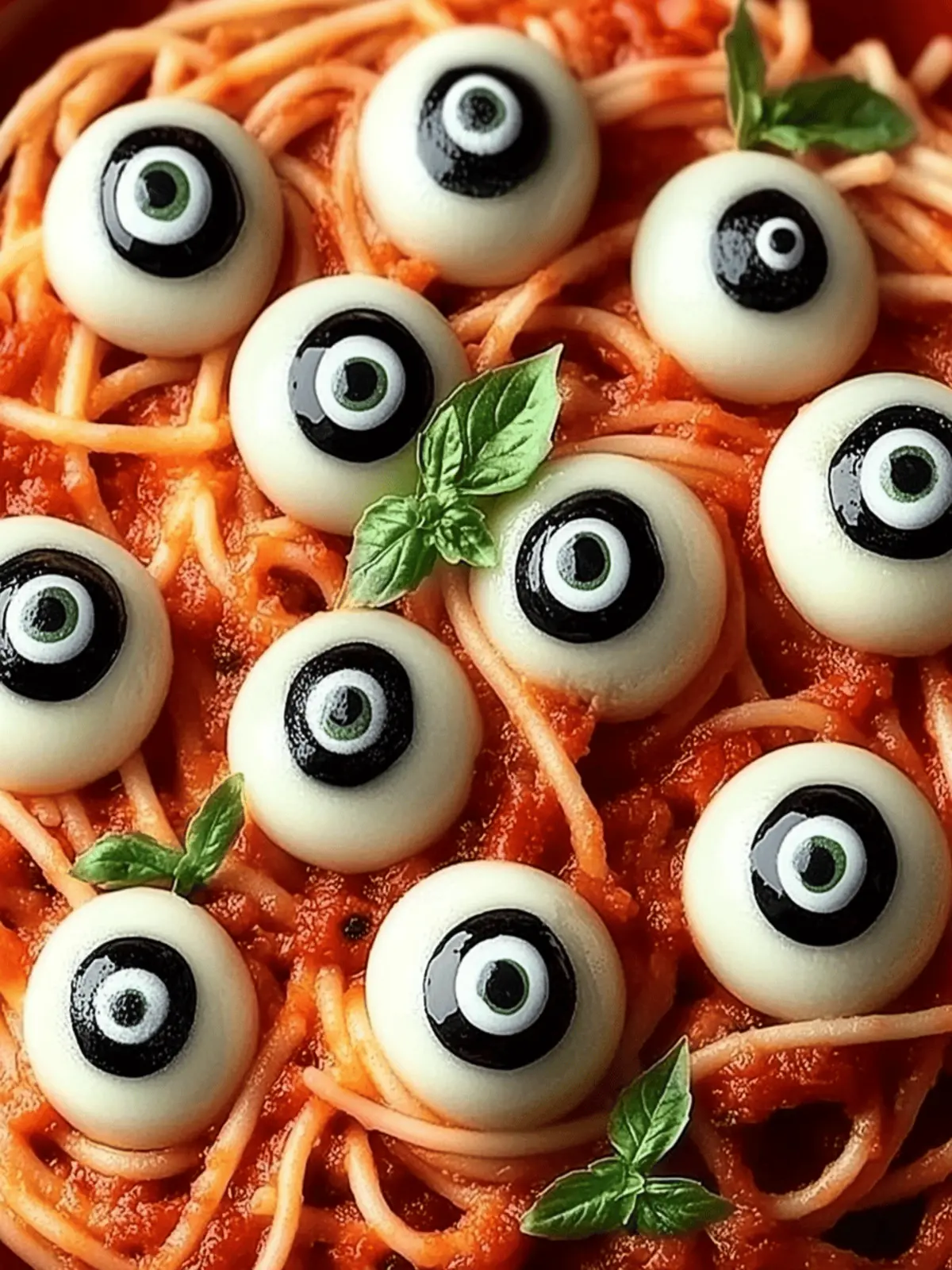Spooky Eyeball Pasta