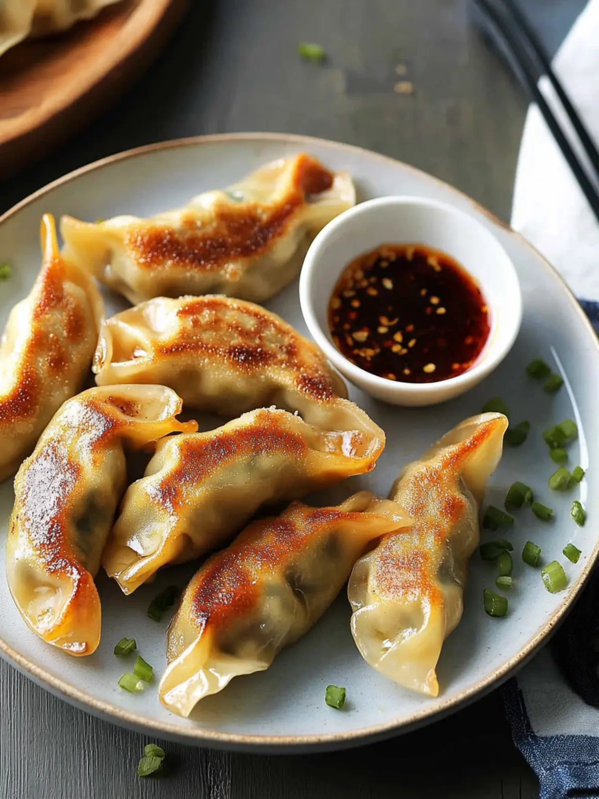 Baked Pot Stickers with Dipping Sauce