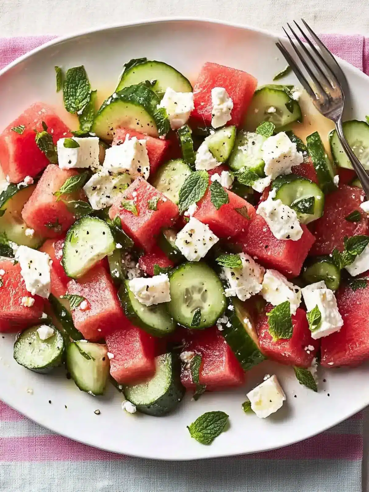 Watermelon, Cucumber & Feta Salad